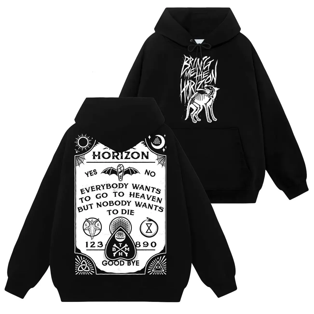 Bring Me The Horizon Hoodie, Retro Vintage Unisex Graphic 90s Cotton, Gift For Rock Fan, Heavy Metal Y2K Streetwear Menswear Fabric Womenswear