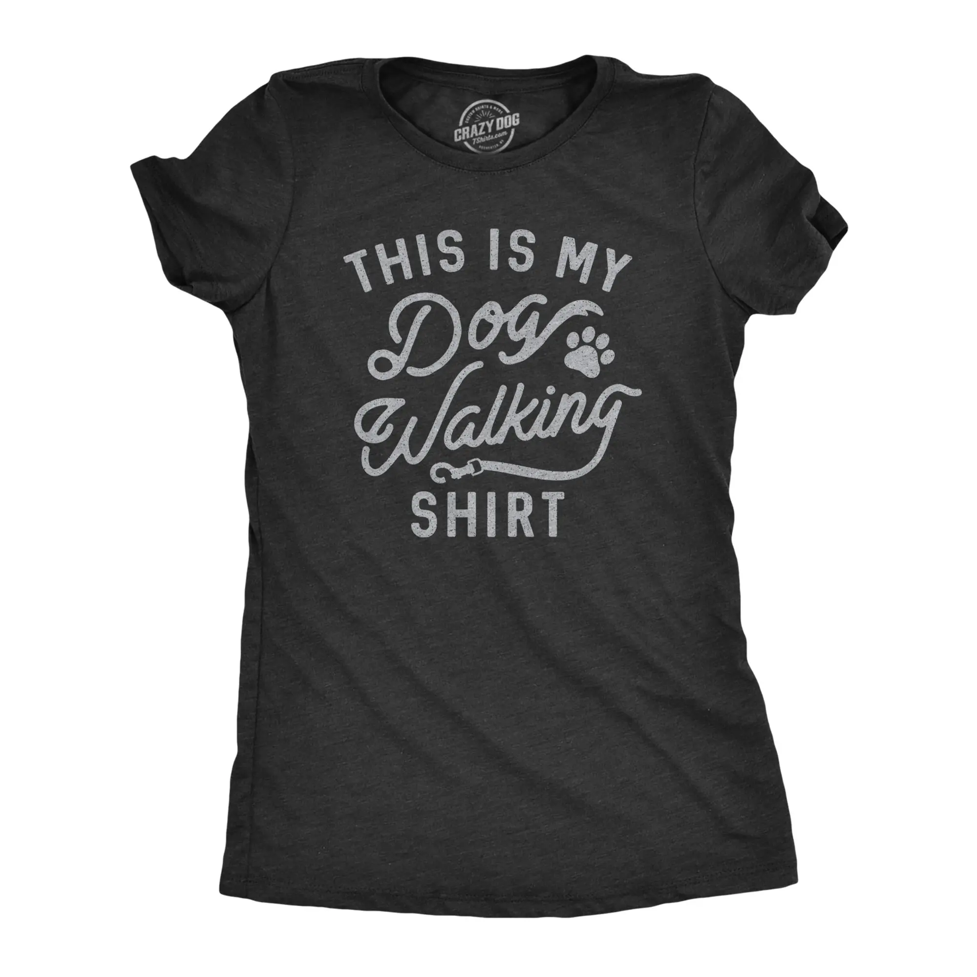 Womens This Is My Dog Walking T Shirt Funny Pet Puppy Animal Lover Furbaby Graphic Novelty Tee Funny Womens T Shirts Cute Vintage Fashion Casual Ladies T-Shirt Gift Funny Dog Top Women's Novelty Tees Black