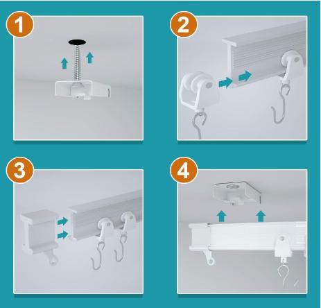 Flexible Curved Ceiling Track for Curtains, Room Divider Curtain Track System (9.8FT) Curtains are not included