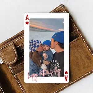 Father's Day Gift Ideas for Dad Personalized Metal Photo Wallet Card – Custom Couple Keepsake Gift for Him , Unique Engraved Wedding Anniversary Gift for Husband, Boyfriend or Loved Ones
