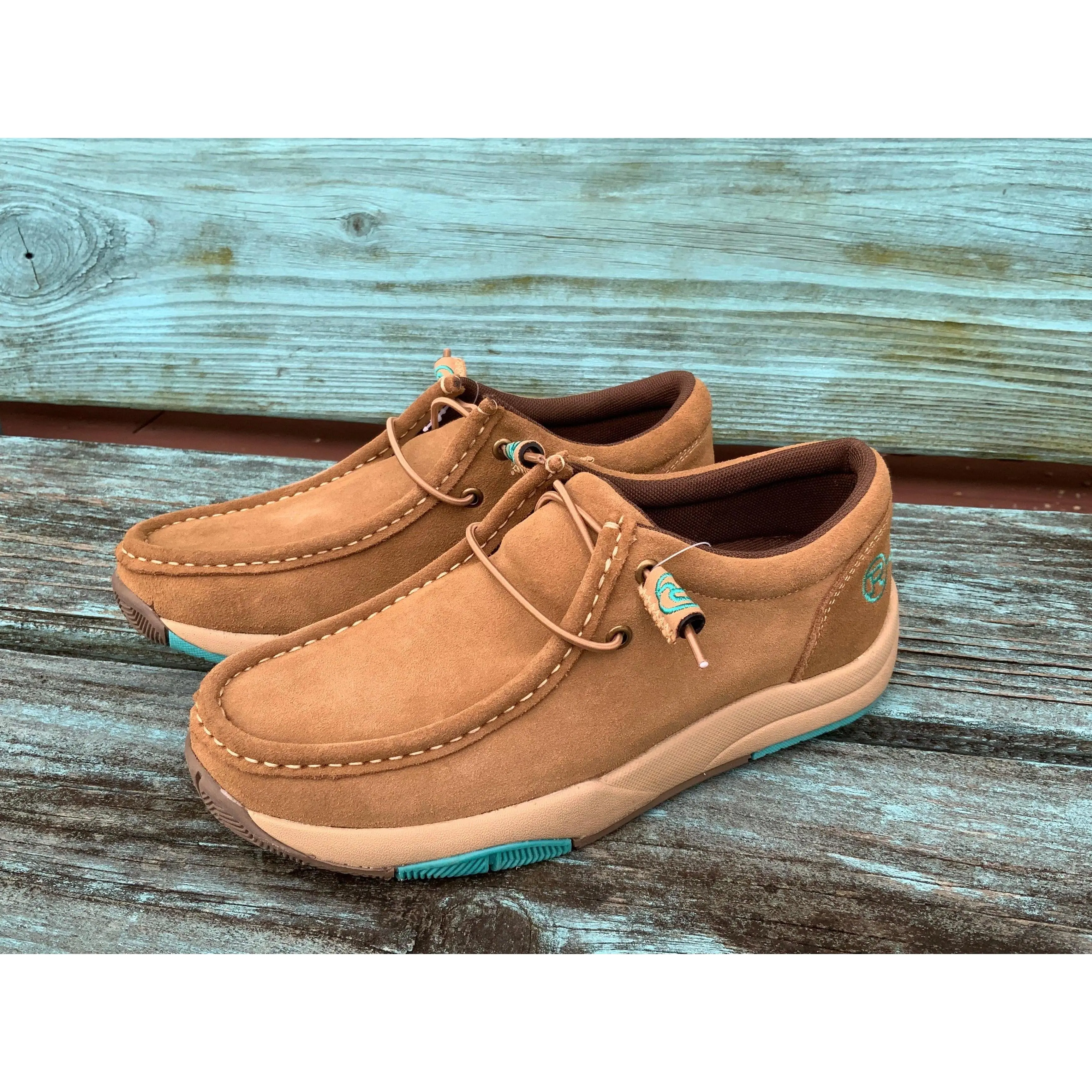 Roper Women's Tan Suede Lace Up Driving Moc Casual Shoe 1662-2921