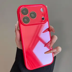 Premium High-Grade Ice Crystal Liquid Glass Phone Case for iPhone 17/16/15/14/13 Pro Max Plus Air Pro - New Fresh Minimalist Solid Color Full Coverage with Lens Protector Film