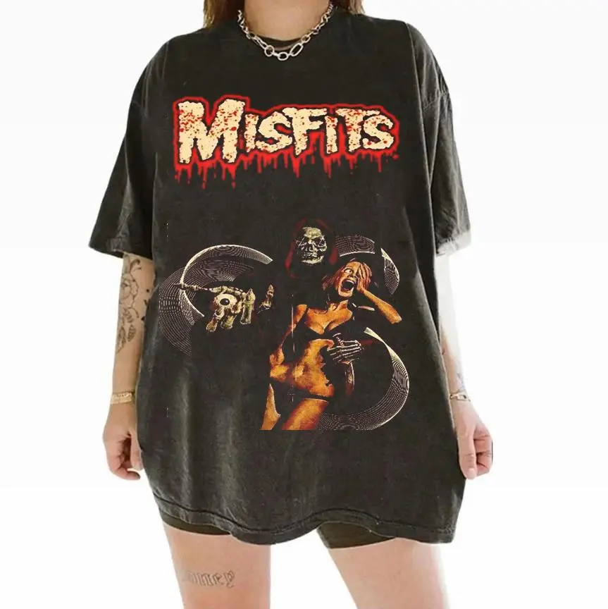 Vintage The Misfits Skeleton Skull T-Shirt, Rock N Roll Punk Classic Tee, Trending Halloween Shirt, For Men Women Menswear Top