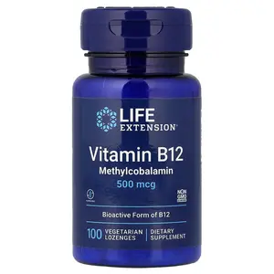 Life Extension Vitamin B12, Methylcobalamin, 500 mcg, 100 Vegetarian Lozenges