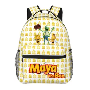 Maya the bee Backpack Maya the bee 2 Cute Aesthetic School Bookbag with Multi Storage Pockets Maya the bee movie Lightweight Large Capacity Casual Daypack for Middle High School & College Students