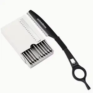 Straight Blade Haircut Knife, 10 Blades, Salon Barber Razor, Rotating Hair Clipper, Trimmer, Thinning Knife, Professional Grooming Tool