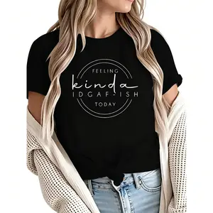"Feeling Kinda IDGAF-ish" Funny Graphic Sweatshirt |   Sarcastic Quote Aesthetic Pullover |   Women's & Men's Streetwear Casual Daily Wear Top