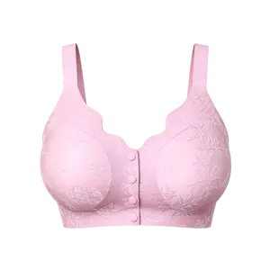 G.L Comfort Jelly Bra Wireless Front-Close Bra with Easy Clasp Closure & Seamless Fit for Everyday Wear Womenswear T-Shirt Bra Smooth Back