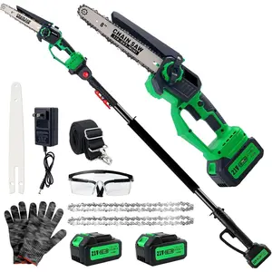 2-in-1 Electric Pole  for Tree Trimming, Cordless Polesaw & 8'' Mini  with Extension Pole, Handheld Chain  with Rechargeable  as Christmas Gifts for  ,Senior,Women
