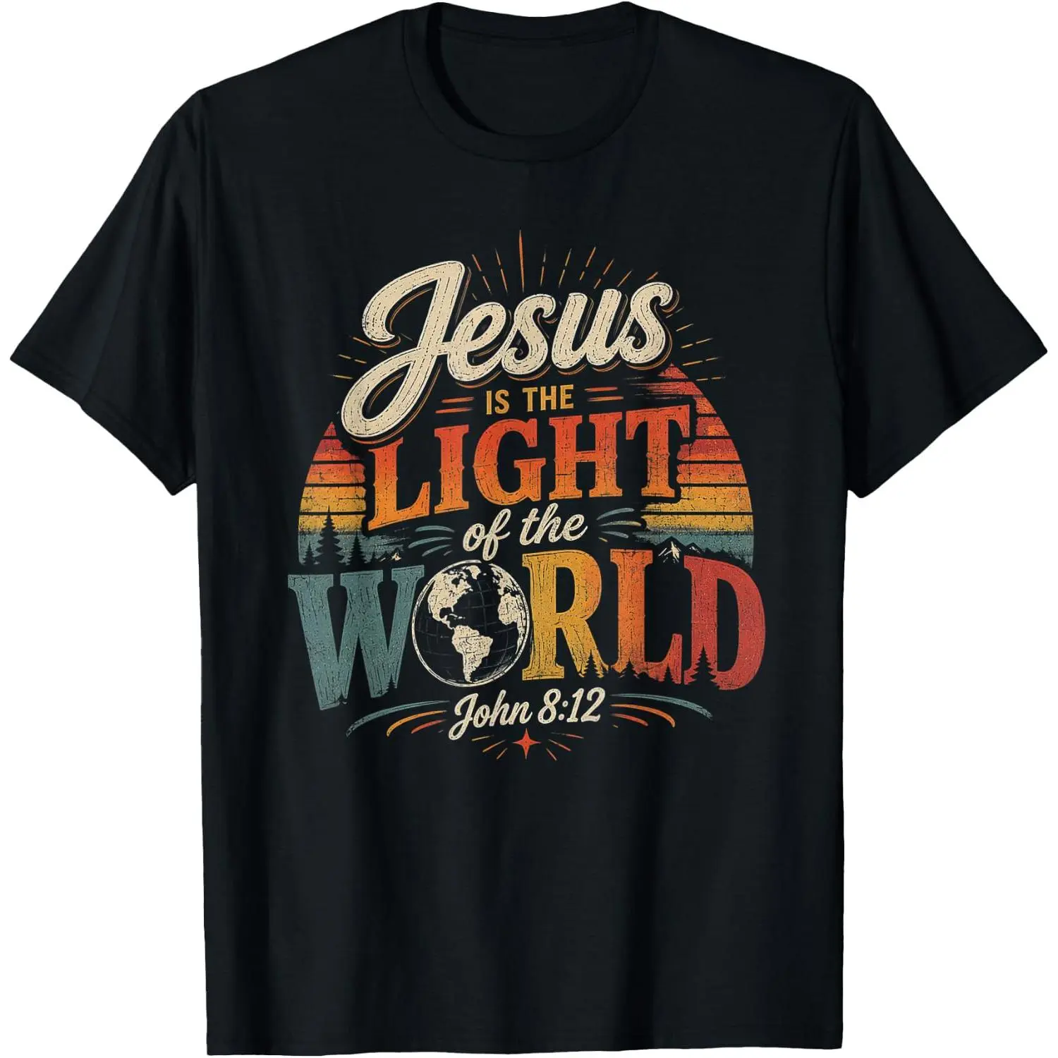 100%cotton Jesus is The Light of The World John 8:12 T-Shirt