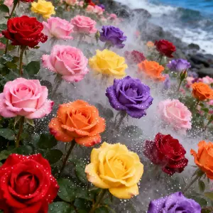 200+ Rainbow Rose Seeds | Multi-colored climbing roses for amazing gardens, fences, and patios | Beautiful, easy-to-grow perennial flowers