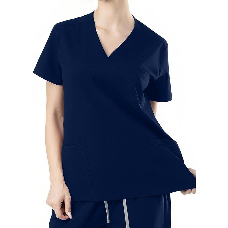 Women and men Soft V-Neck Scrubs Top  Stretch and Durable Fabric Medical Uniform