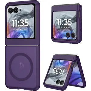 for Motorola Moto Razr 2025/2024 Magnetic Case, Moto Razr 60/50 Case [Compatible with MagSafe], Anti-Scratch Shockproof Protective Phone Case for Motorola Razr 2025/2024/60/50 6.9", Purple