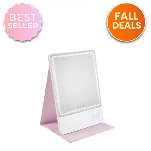 RIKI LOVES RIKI SKINNY ECO Glam On-the-Glow Makeup Mirror Set with LED Light and Flip Case