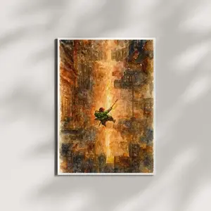 [Sale Off Up To 50%] [Unframe] Demon Slayer Infinity Castle Watercolor Poster, Tanjiro Art Print, Anime Wall Art, Kimetsu No Yaiba Poster, Japanese Home Decor