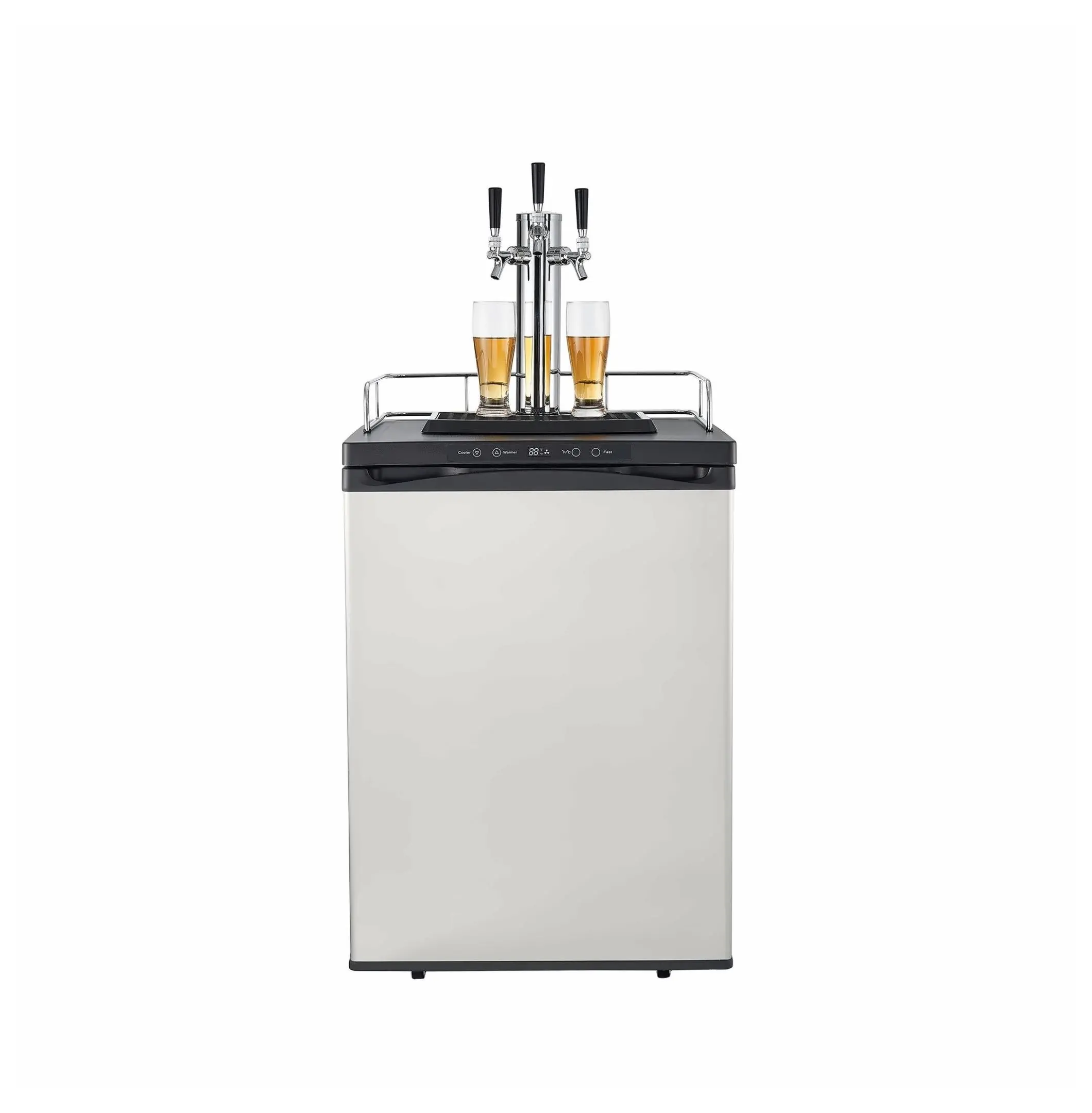 Beer Kegerator Triple Tap Dispenser - Full Size Keg Refrigerator for Ball Lock Kegs, CO2 Included - Holds 2 Sixth/2 Slim/3 Ball Lock, 162L Default