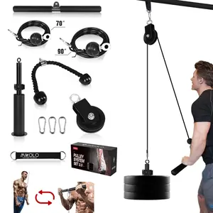 Fitness LAT and Lift Pulley System, Dual Cable Machine(70'' and 90'') with Upgraded Loading Pin for Triceps Pull Down, Biceps Curl, Back, Forearm, Shoulder-Home Gym Equipment
