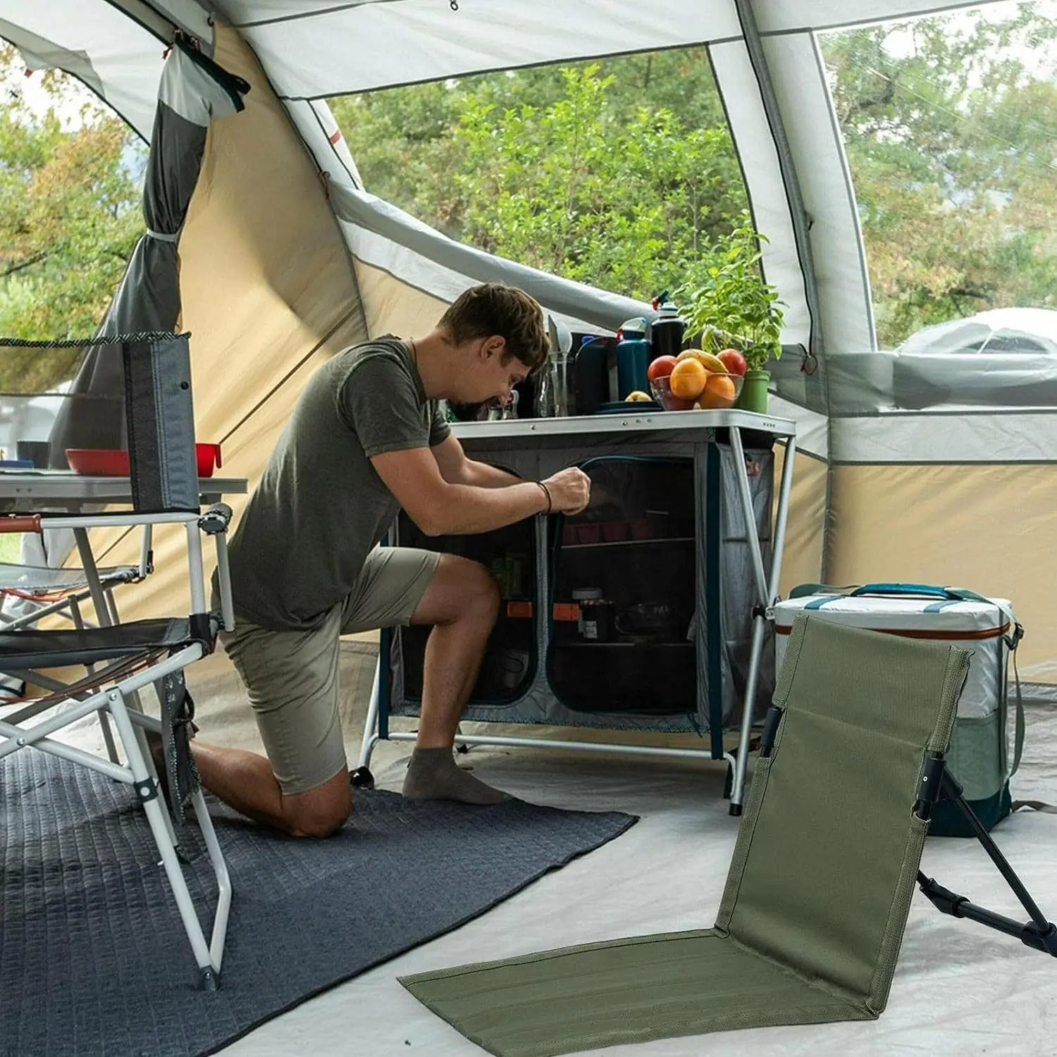 Lightweight Folding Chair for Outdoor Camping, Comfortable Backrest Lounge Chair, Portable Single Person Beach Park Seat, Collapsible Chair, Lightweight Foldable Chair