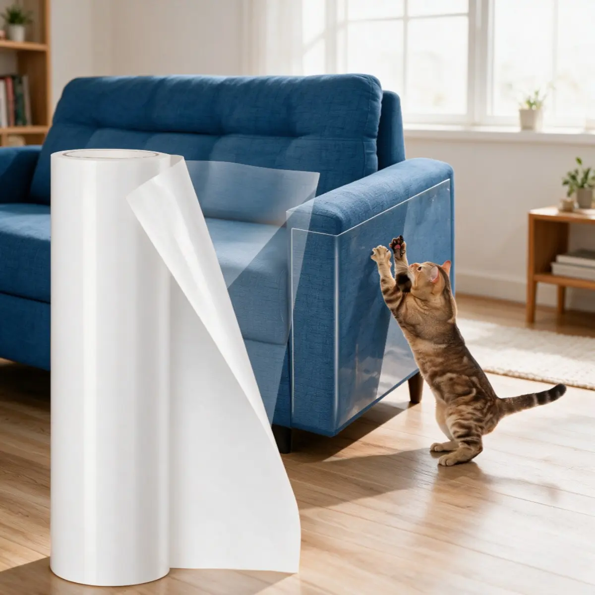 Cat Scratch Wall Protector Film Transparent Self Adhesive Removable Pet Proof Sticker for Wall Furniture Door