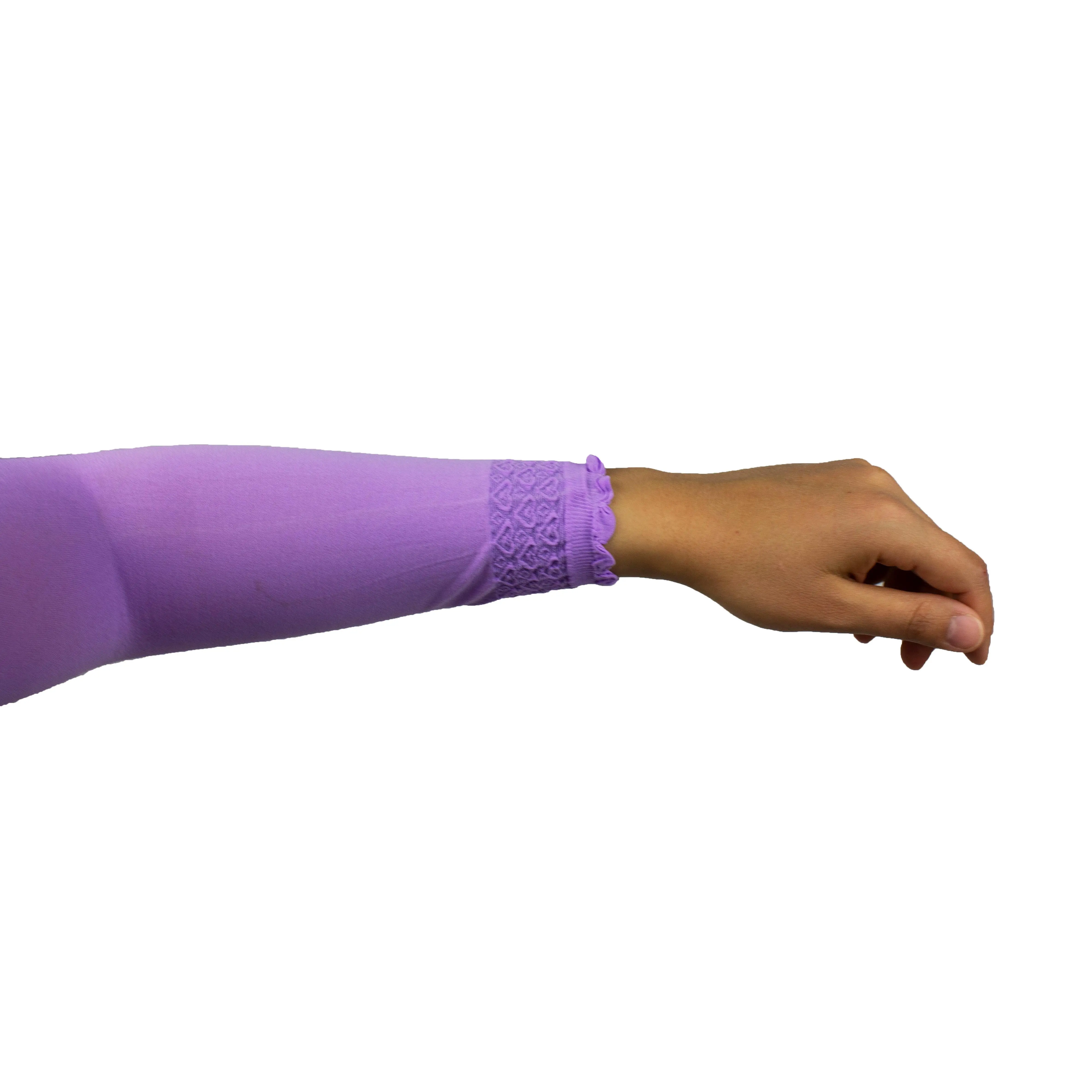 Frill Edge Stretchy Sleeve Extender - Lavender