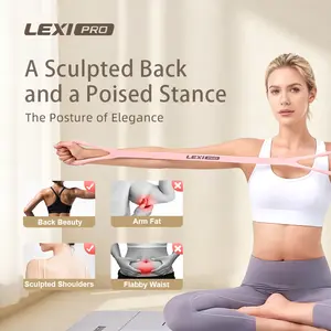 L2 Resistance Bands Figure 8 Exercise Bands for Women Silicone Material Expander Band Back toning Arms Chest Home Gym Yoga Equipment Quick Workout for Muscle Toning Physical Therapy Stretching Gear