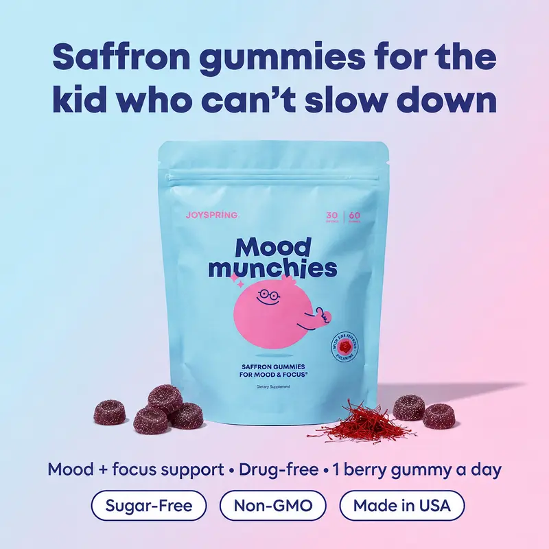 JoySpring Saffron Mood Munchies Gummies – Plant-Based Saffron Formula for Daily Wellness Designed to Support Mood and Focus