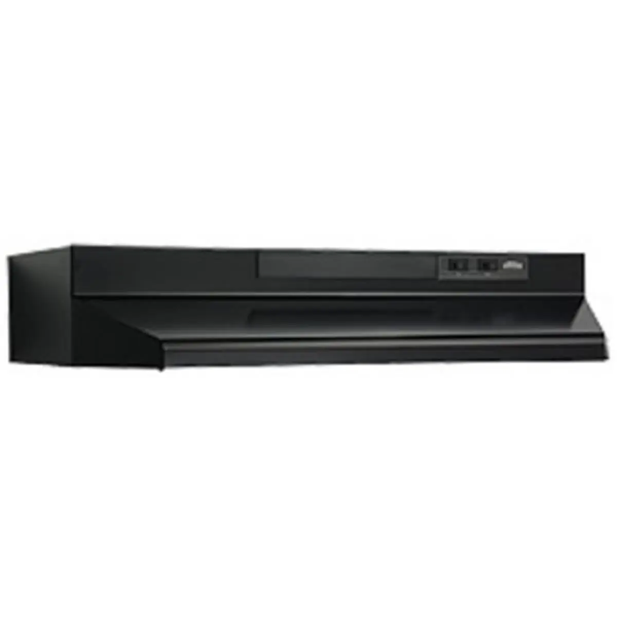 Broan F403023 30-Inch Black Kitchen Range Hood, 190 CFM, 160 CFM Option, 3.25in x 10in Size, 7in Round Discharge, 7in Round Adapter, 4-Way Convertible, Washable Filter