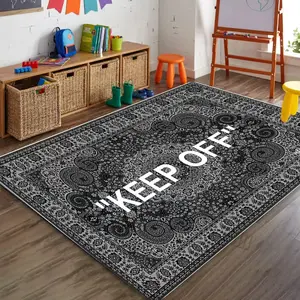 KEEP OFF Rug Modern Art Rug Classic Paisley Area Rug Hypebeast Decor Parlor Bedroom Playroom Artistic Premium Floor Mat