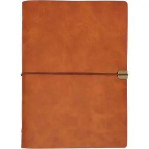 Refillable Leather Notebook Comes with 80 Sheets/160 Pages, A5 Binder 6 Ring, PU Vegan Leather Cover,5.6" x 8.2"