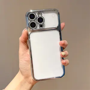 Transparent Phone Case for iPhone 11-17 Pro Max, Silver Color Electroplated, Durable Anti-Drop, Perfect Fit, Fashionable Design