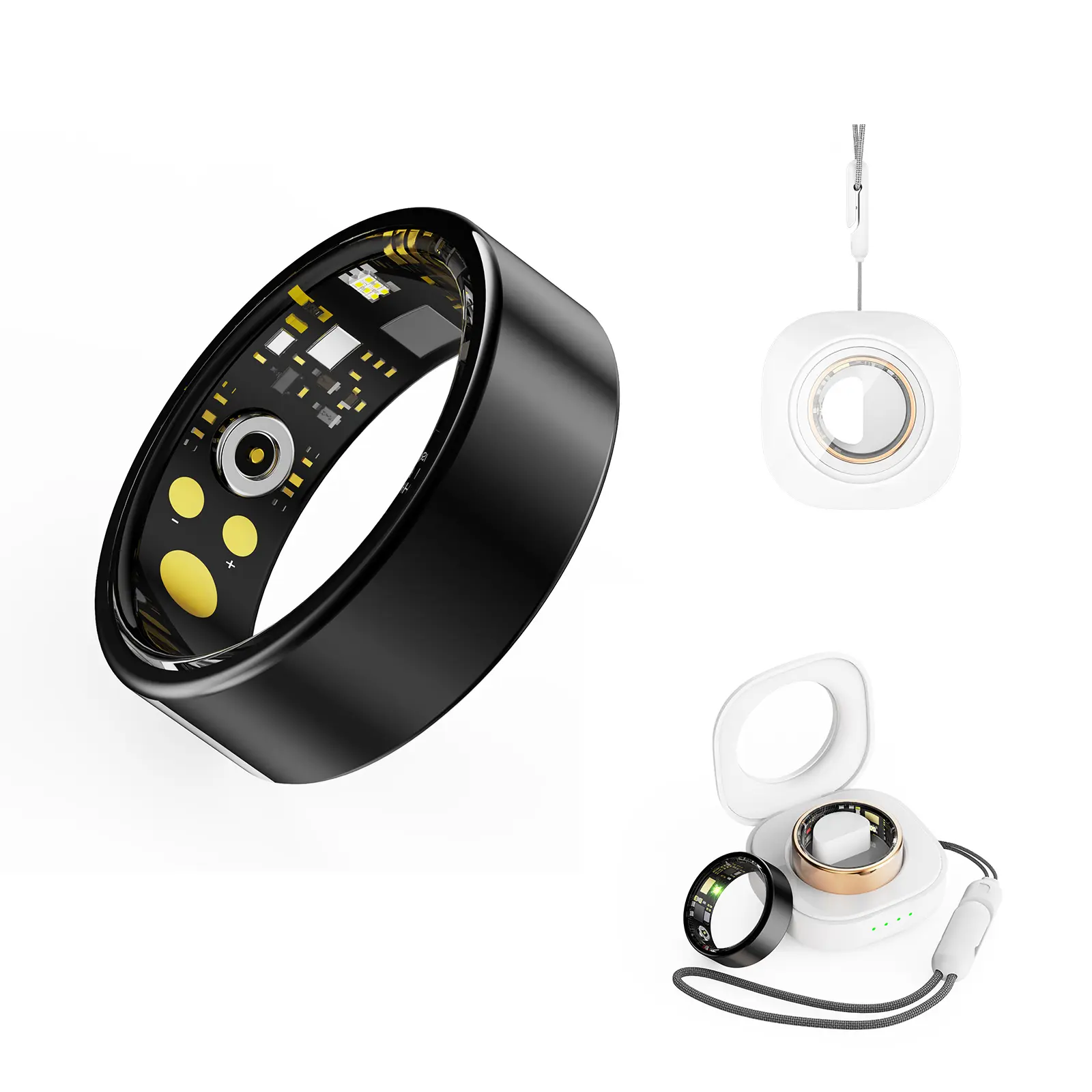 SUPERPOLARSTAR Classic Round Smart Ring R11M - IP68 Waterproof Stainless Steel & Resin Wearable Fitness Tracker, Swimming-Ready with Heart Rate, Sleep, SpO2, BP Monitoring, Calorie Tracker & Multi-Sports Modes for Android, iOS (Black), Digital
