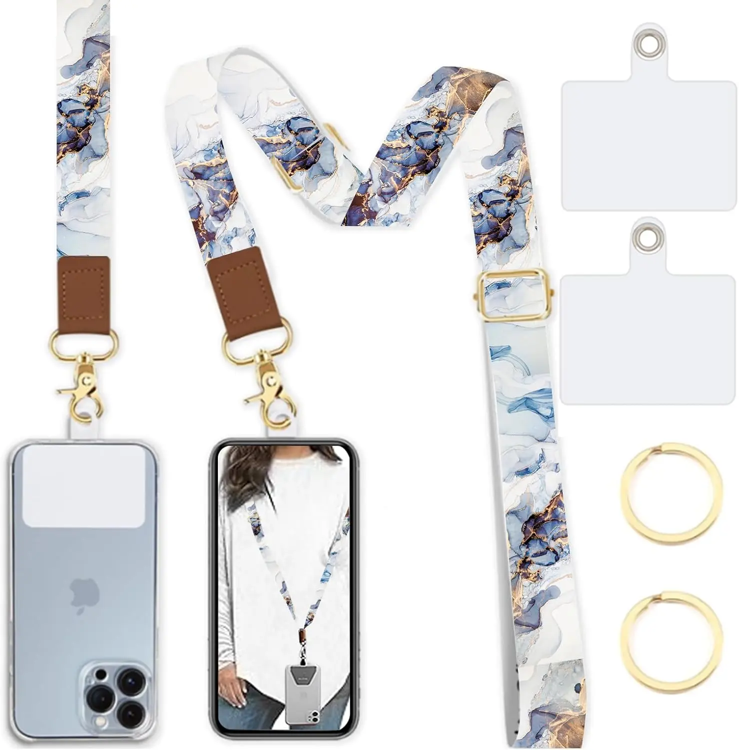 Phone Lanyard Wrist Strap Crobody Adjustable, Cell Phone Lanyard for Around The Neck Shoulder Wristlet Strap