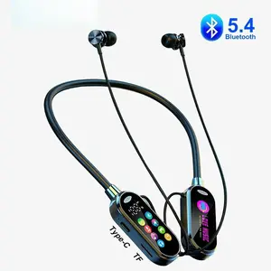 Color Screen Bluetooth 5.4 Earphones Neckband Headphones Wireless Headsets Noise Reduction Earbuds for Live Earphone Monitor