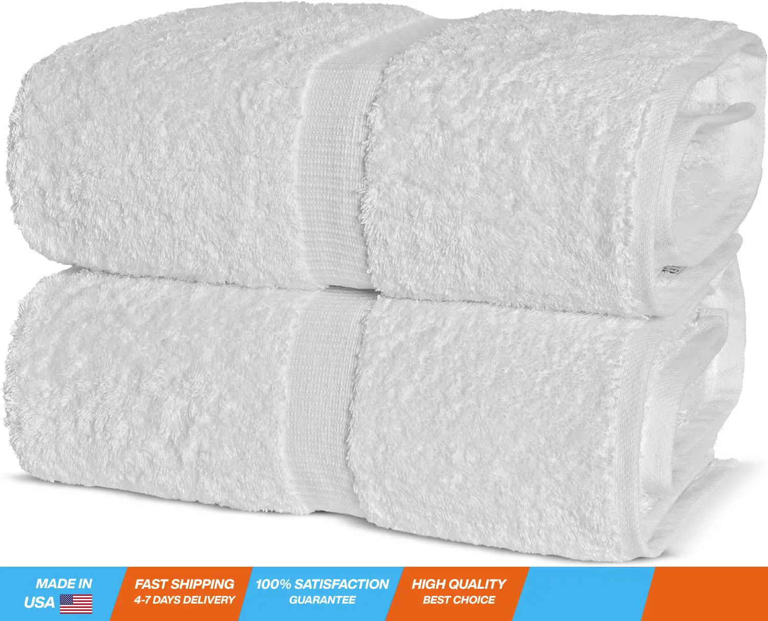 100% Cotton Premium Quality Turkish Bath Sheets (35''x70'' Large Bath Sheet Towels - White)