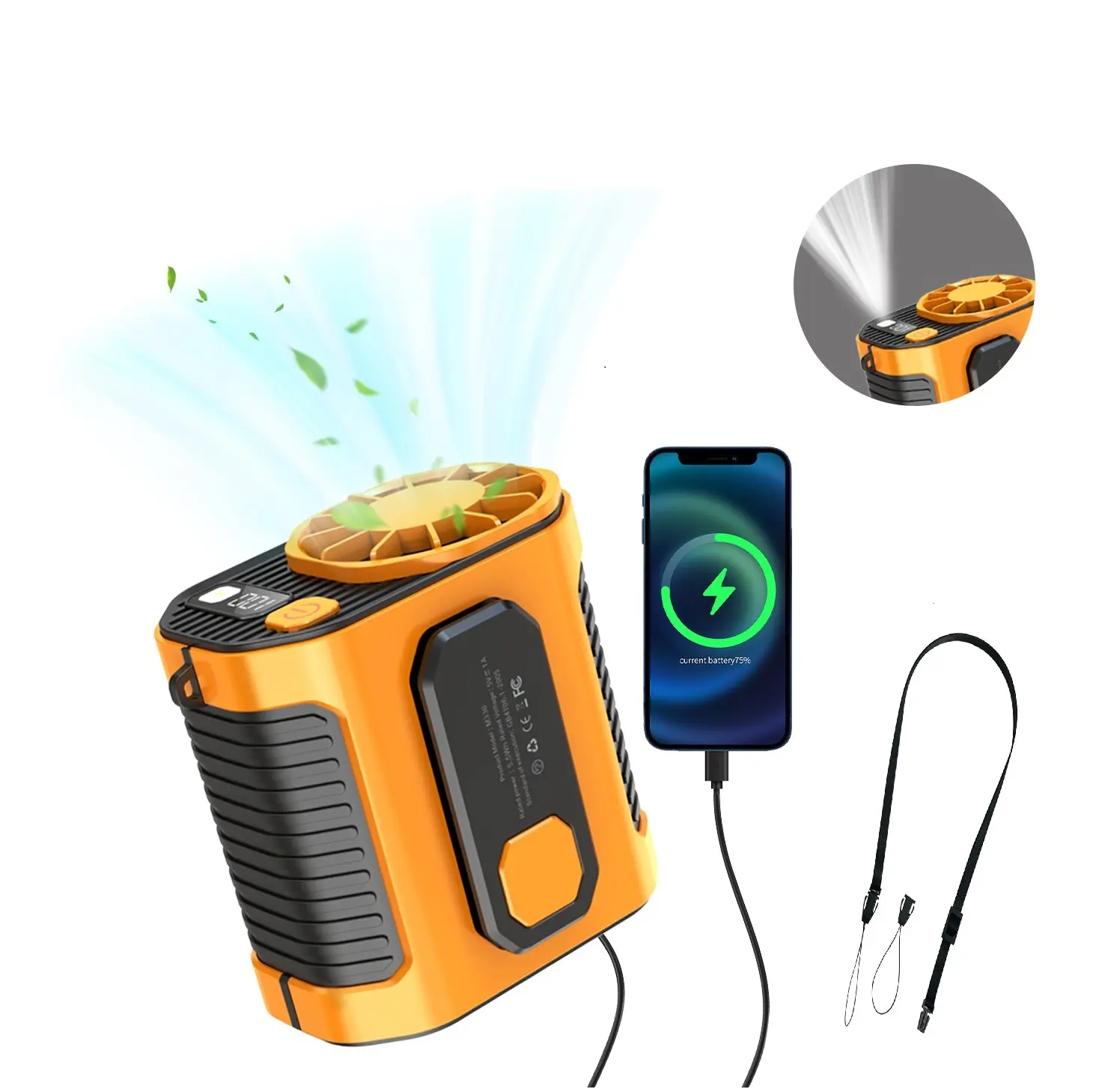 Clip-On Waist Fan#SummerWins, 2026 Updated Rechargeable Waist Fan Portable Rechargeable Fan, 10000mAh Battery Power bank, 10 Speeds 5300RPM Airflow, LED Light, Wearable Belt Fan for Outdoor, Jobsite, Farms, Traveling, Fishing #DealsForYouDays Usb Portable