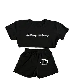 No Money No Honey Crop Top Short Set