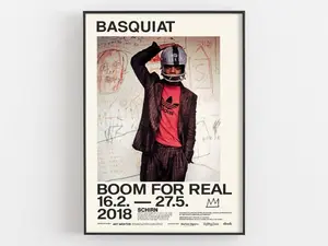 Jean Michel Basquiat - Boom for Real - Exhibition Poster, SCHIRN Museum Print, Football Helmet Photograph, Movie Wall Decor, Fan Art Gifts
