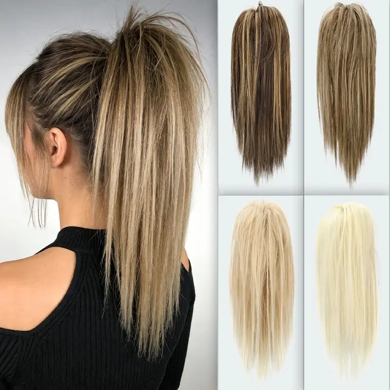 14Inch Synthetic Ponytail Extension Claw Clip On Hairpiece Soft Pony Tail Heat Resistant Fiber For Women Daily Hairstyle