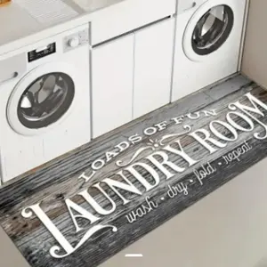 Wood Grain Background Laundry Room Rug, Soft Comfortable Long Strip Carpet, Non-Slip Mat, Boho Runner Rug for Kitchen Living Room Bedroom Sink Decor