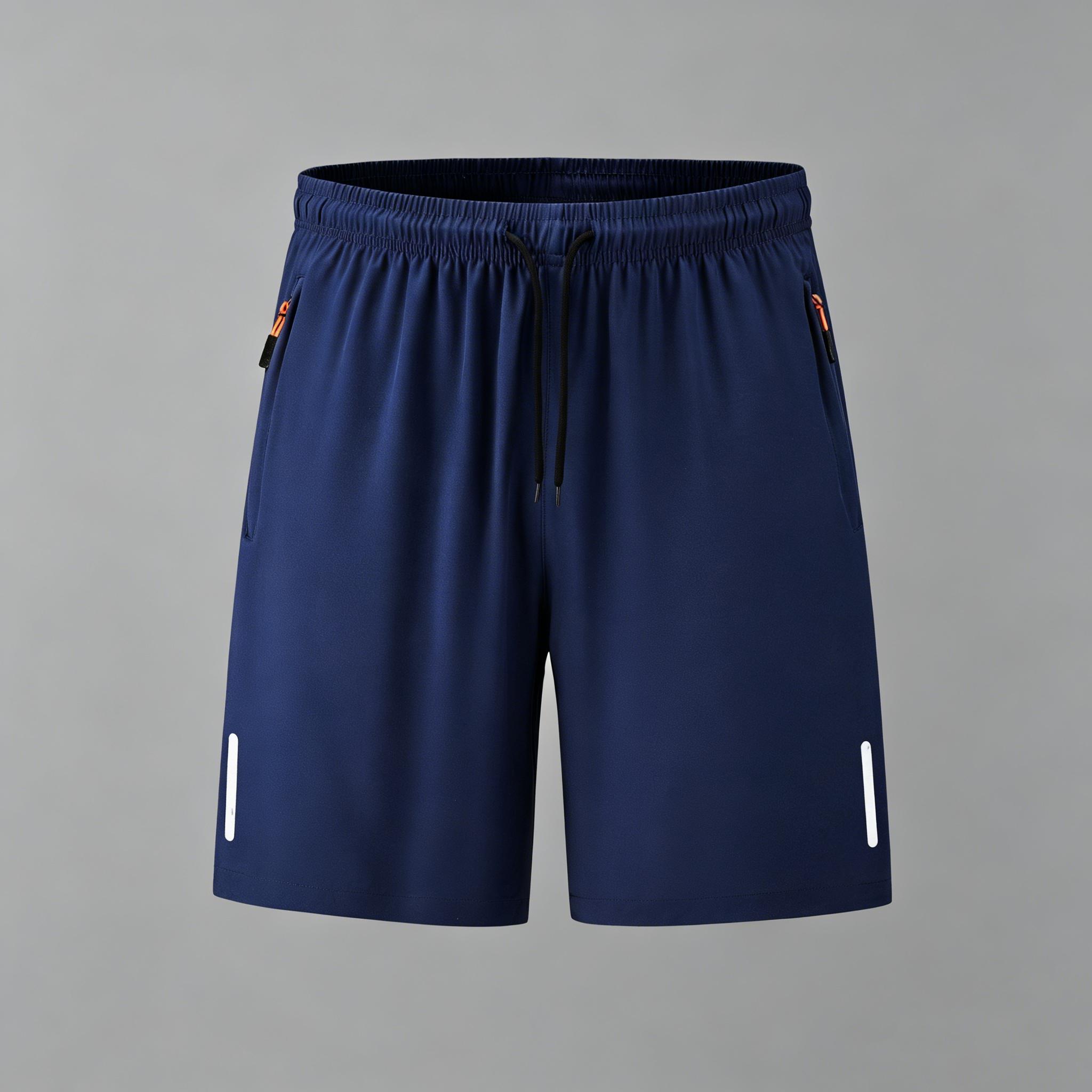 Men’s casual shorts—loose, comfortable, and breathable athletic shorts with reflective stripes on both sides of the legs. Available in multiple colors and suitable for all seasons; ideal for outdoor sports and fitness activities.