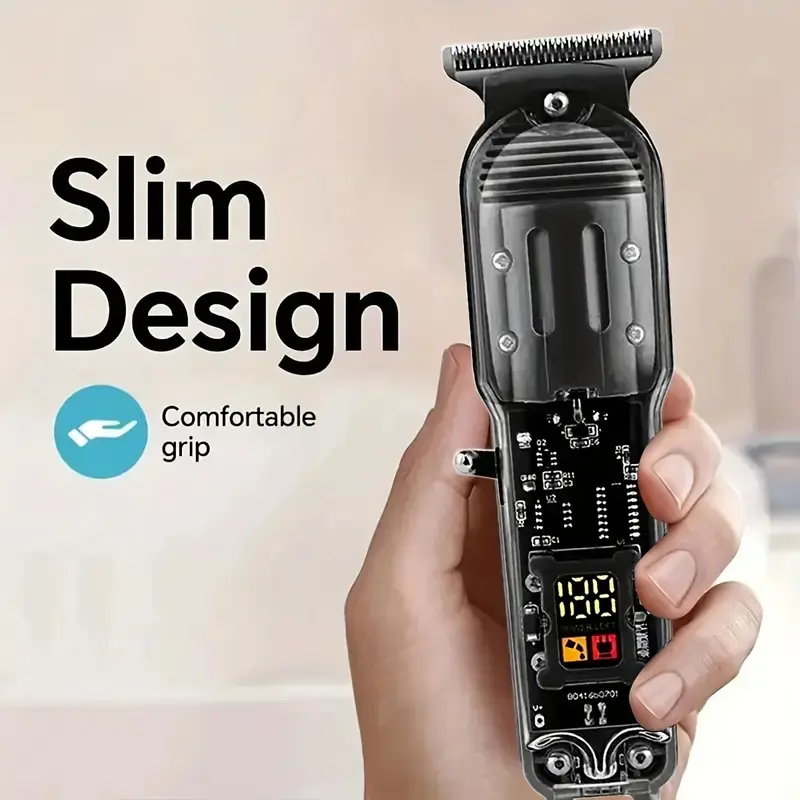 DEBARK Professional Ergonomic Cordless Hair Clipper Kit for Men - Wireless Rechargeable Trimmer, USB Fade Clipper, LED Screen, USB Fast Charging, 4 Guide Combs, Stainless Steel Blades, Smooth Cut Barber Equipment, Mens Gifts