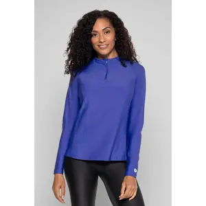 Women's Freestyle Long Sleeve Quarter Zip Rash Guard | Baja Blue