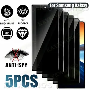 KAYKWONG'S For Samsung Galaxy Z Fold 3/4/5/6/7 Privacy Screen Protector, 5-Pack Tempered Glass Film, High Gloss, 28° Anti-Spy, Ideal Gift for Students