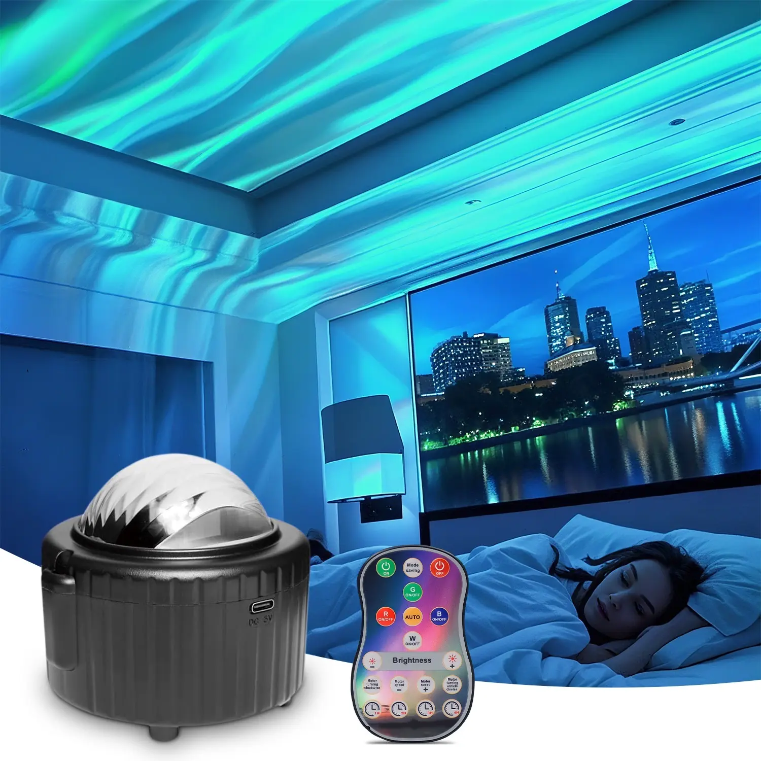 16 Colored Ray Galaxy LED Projector- Home Improvement Lighting Accessory for Bedroom, Nursery