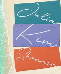 Personalized Beach Towel with Name - 100% Cotton Back & Poly Front - Customized for Birthdays or Vacation Gifts - Nostalgic Design for Beach Outings or Poolside Relaxation - Unisex