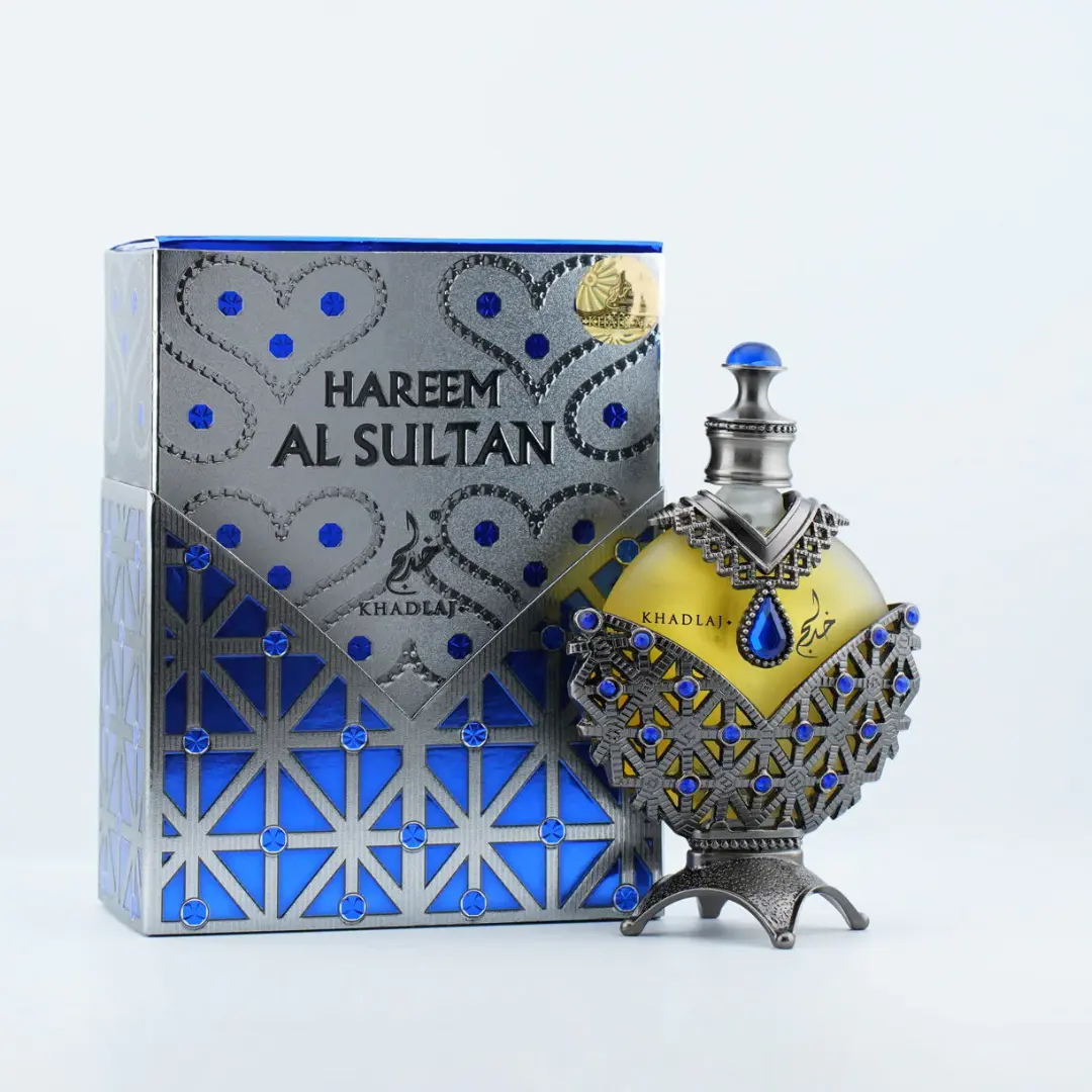 KHADLAJ Hareem Al Sultan Blue Concentrated Perfume Oil, Citrus Floral Unisex Fragrance with Woody & Ambery Notes, Limited Edition, 35ml (1.18 fl oz), Perfumes For Women, Citrus Unisex Fragrance