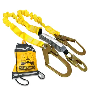 KwikSafety PYTHON 6' Double-Leg Safety Lanyard w/ Shock Absorber Fall Protection Device ANSI OSHA - Model No.: KS7702