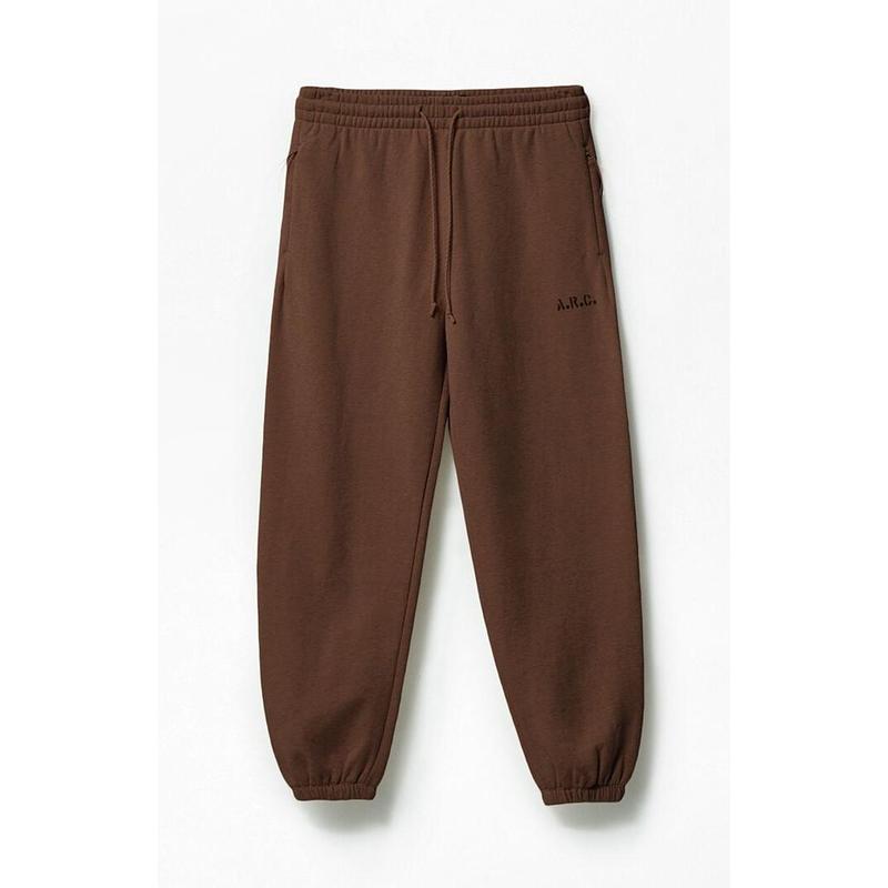 A.R.C. Men's Brown Heavyweight Fleece Jogger Sweatpants