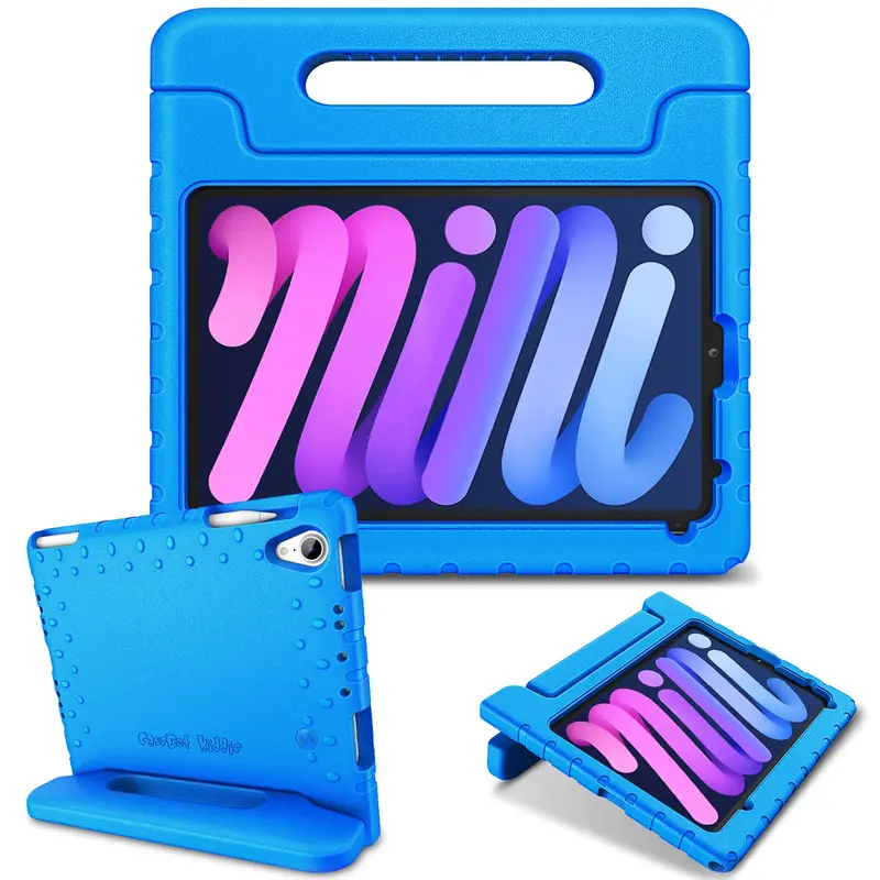 Fintie Kid-Friendly Durable Shockproof Scratch-Safe EVA Foam Tablet Cover Accessory for 8.3-inch iPad Mini 7 (A17 Pro) & iPad Mini 6th Gen, Lightweight Case with Grip Handle Stand, Pencil Slot, Auto Sleep/Wake, Accessories