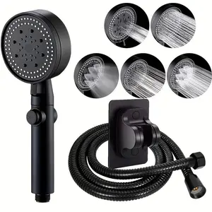 5-Function Shower Head Set with Stand and Hose, High Pressure, Five-Tier Water Flow, Multi-Functional Handheld Shower Spray, Bathroom Use Only, Powerful Shower Spray